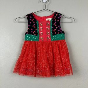 Matilda Jane Christmas Caroling Away Top Girls 4 Make Believe Tulle Embroidered